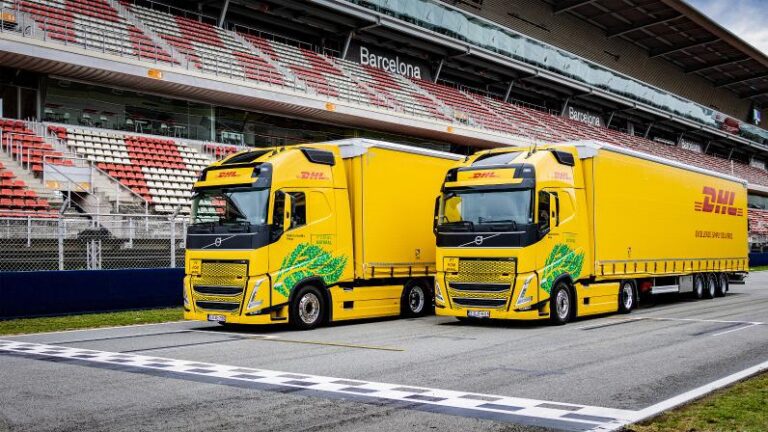 DHL lance la première flotte de camions propulsés au biocarburant lors d’événements de Formule 1